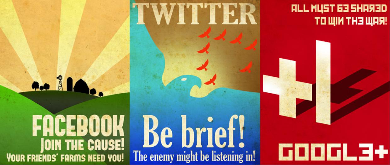 Social media propaganda posters
